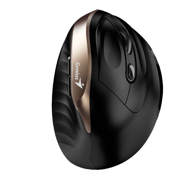 Mouse GENIUS Ergo  8250 Dorado Tipo: Optico/Botones: 6/Resolucion: 800 / 1200 / 1600 DPI/Interfaz: 2.4 GHz/Puerto USB/Alcance: 10 metros (sin interrumpir)/Alimentacion: 1 pila AA (incluida)/Medidas: 111.2 x 78.3 x 73.8 mm/Peso: 97 gr - Imagen 4