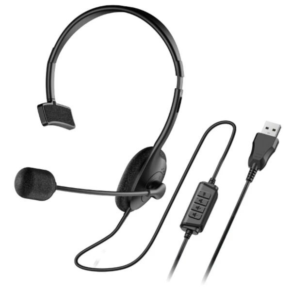 AUDIFONO PARA PC USB HS-100U BLACK - Imagen 3