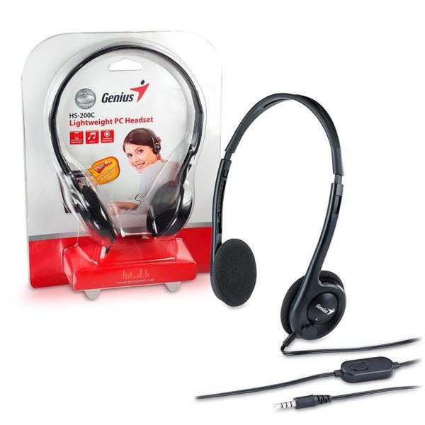 Audifonos Audifonos Genius Con Microfono Hs-200C 2 Plug 3.5Mm Color Negro - Imagen 4