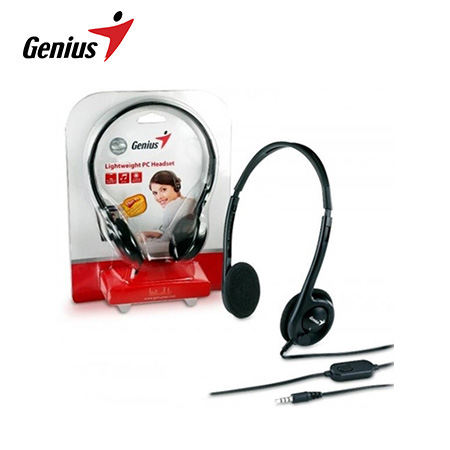 Audífono diadema GENIUS HS-200C 2 Plug 3.5mm Negro con Micrófono