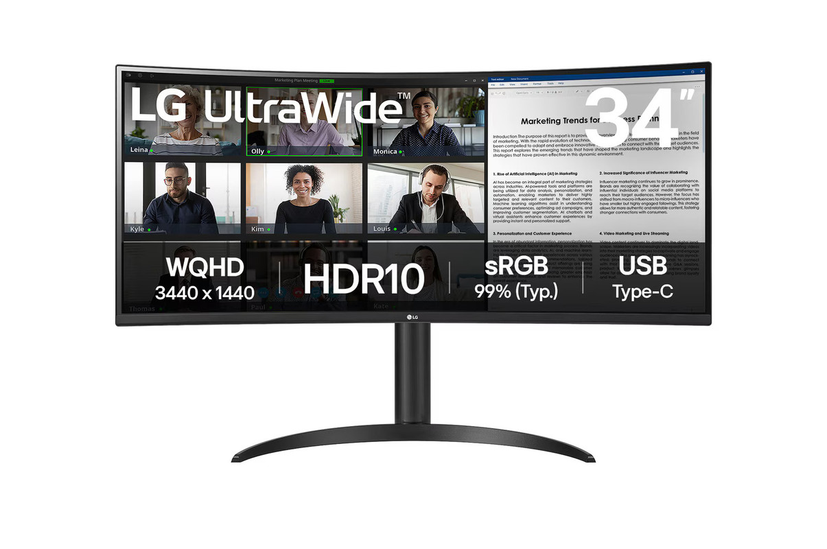 Monitor LG Pantalla 34" Curvo  Panel IPS