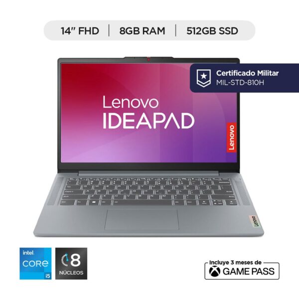 Lenovo 14 Pulgadas Intel 8GB RAM 512GB SSD Windows 11 Home Plateado - Imagen 2