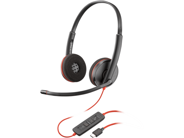 Poly Blackwire 3220 Stereo USB-C Headset +USB-C/A Adapter (Bulk)