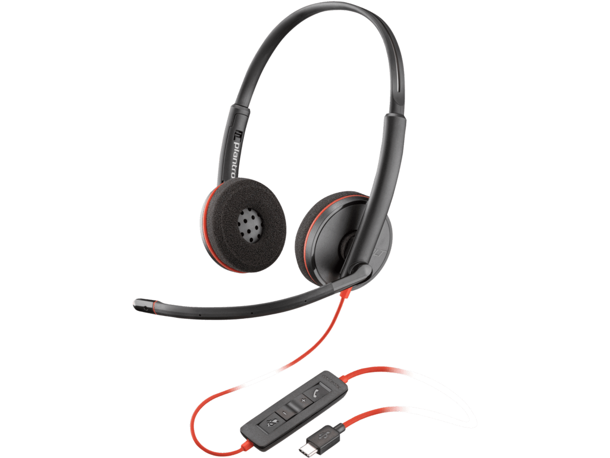 Poly Blackwire 3220 Stereo USB-C Headset +USB-C/A Adapter (Bulk)