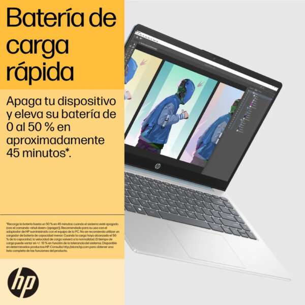HP 14-em0021la 14 FHD AMD Ryzen 5 7520U 16GB RAM 512GB SSD Windows 11 Home Plateado - Imagen 2