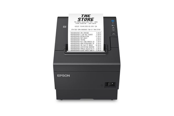 Impresora Epson Térmica de Recibos TM-T88VII-012; Puertos: USB+Ethernet+Serial, Autocortador, Ancho: 80mm/58mm, Velocidad: 500mm/s, Incluye fuente (4 años de Garantía)
