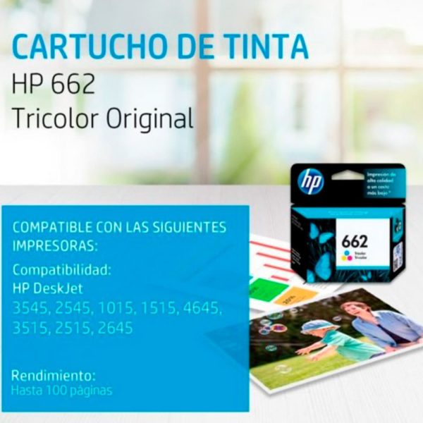 Cartucho HP tricolor 662 Deskjet - Imagen 4