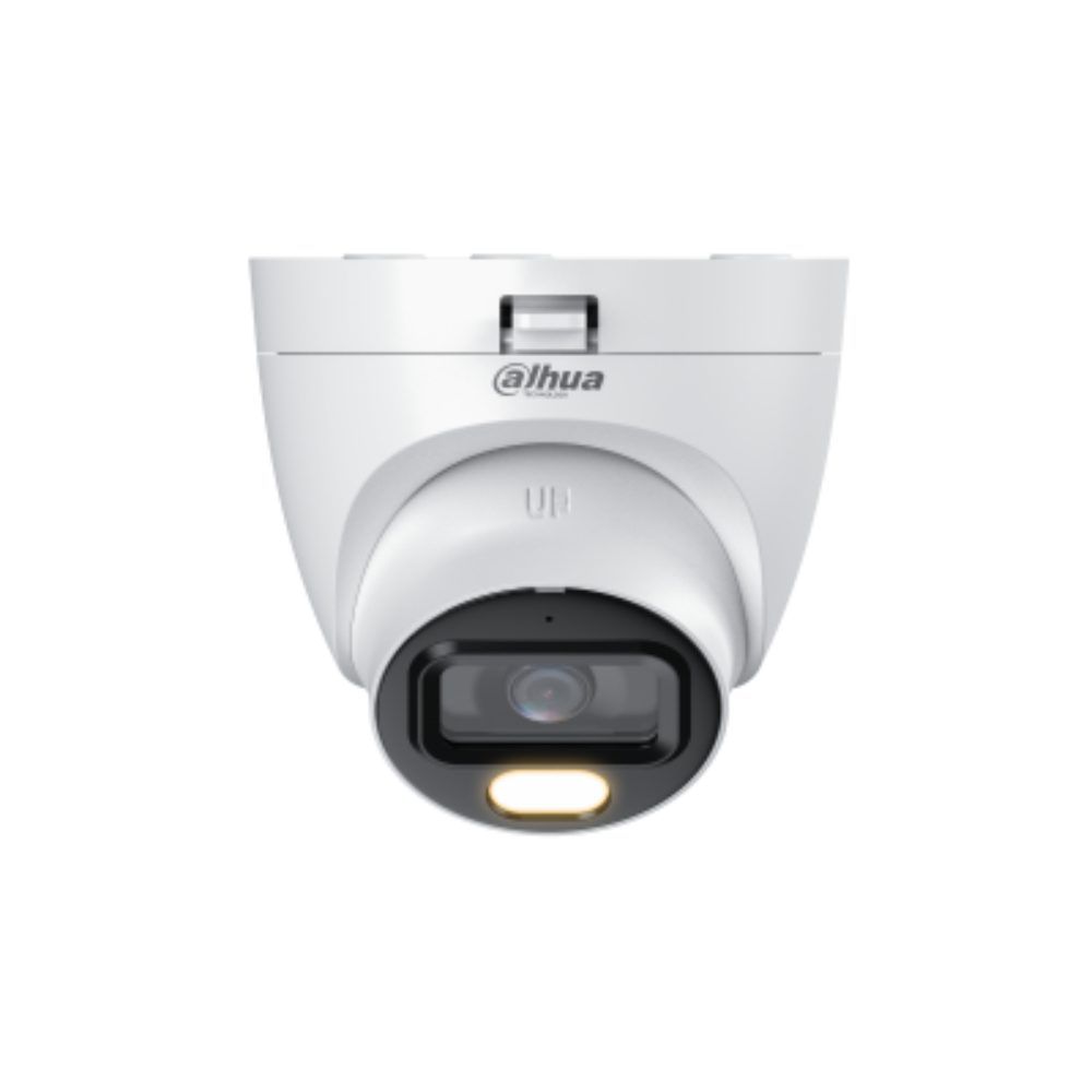 Camara Dahua Domo, 5MP, Full Color, Lente Fijo 2.8 mm, Audio incorporado, WDR, 4en1 switchable (CVI/TVI/AHD/CVBS), Metal, IR40m, IP67, 12VDC.