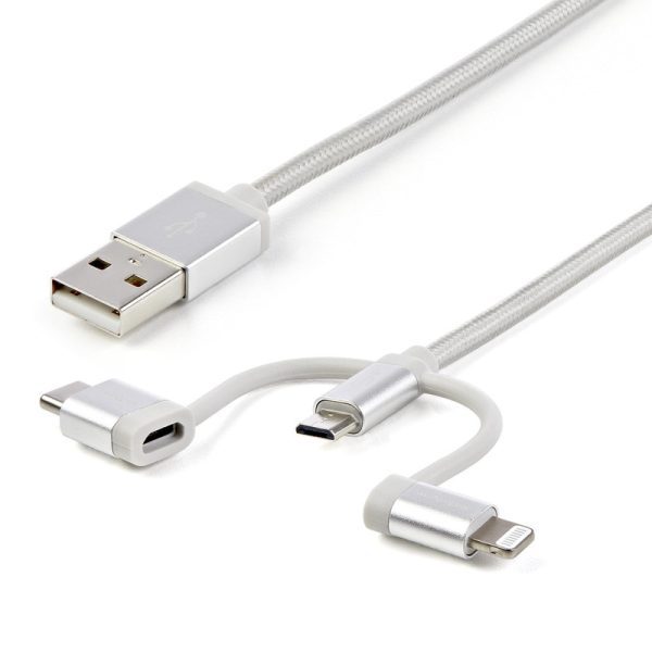Cable 1m USB a USBC Micro Lightning