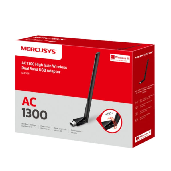 Adaptador MERCUSYS USB inalámbrico nano de doble banda AC1300 - Imagen 3