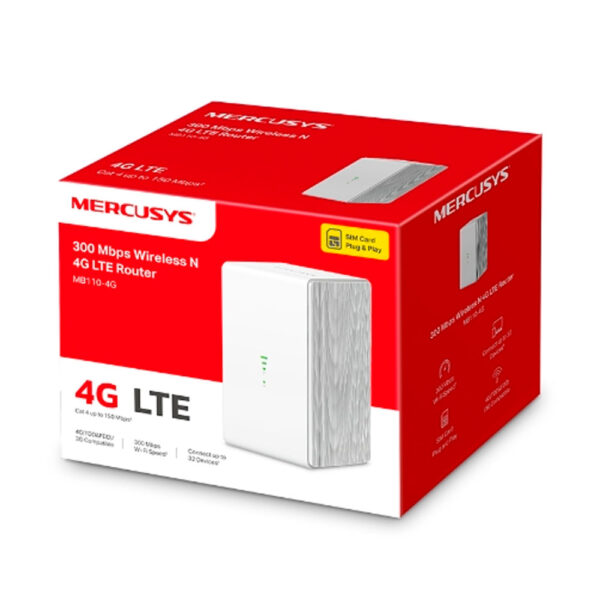 Router MERCUSYS Inalámbrico 4G Lte de 300Mbps COLOR Blanco - Imagen 4