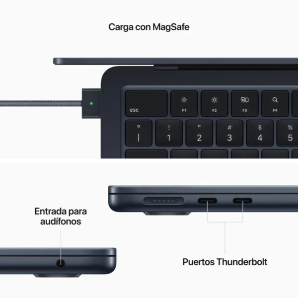 Apple MacBook Air 13" | Chip M2, 16GB RAM, 256GB SSD, Midnight - Imagen 4