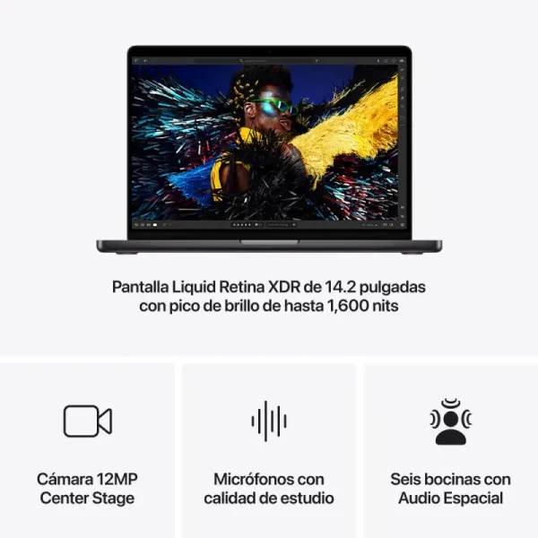 Apple Macbook Pro 14 M3 Pro 14 Core 24gb 1tb Ssd Negro Espacial - Imagen 3