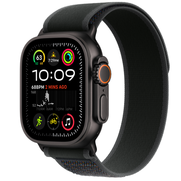 Apple Watch Ultra 2 GPS + Cellular 49mm Black Titanium Case with Black Trail Loop - S/M