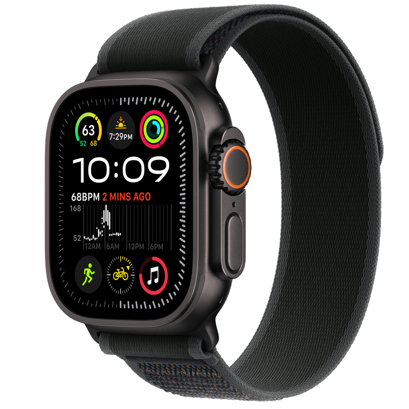 Apple Watch Ultra 2 GPS + Cellular 49mm Black Titanium Case with Black Trail Loop - S/M