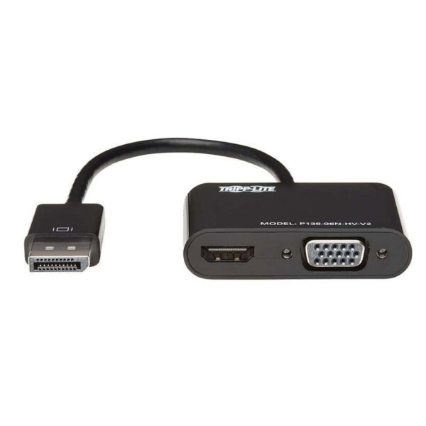 Adaptador EATON Convertidor Todo En Uno DisplayPort A VGA/HDMI COLOR Negro - Imagen 2
