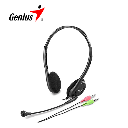 Audífono Diadema GENIUS Con Micrófono HS-200C 2 Plug 3.5mm COLOR Negro