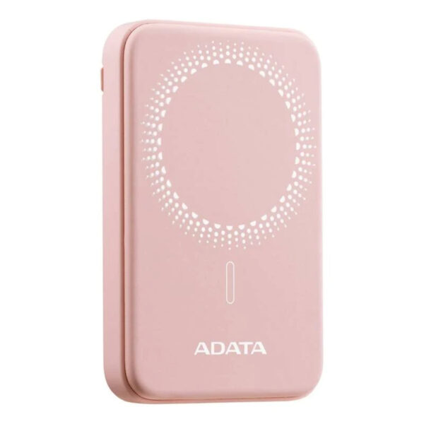 Power Bank Rosada  5000mAh magnetica, 1 Puerto tipo c entrada y salida