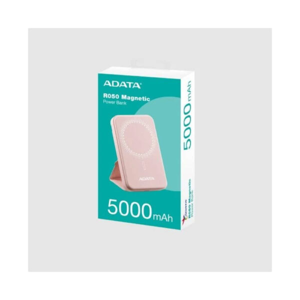 Power Bank Rosada  5000mAh magnetica, 1 Puerto tipo c entrada y salida - Imagen 2