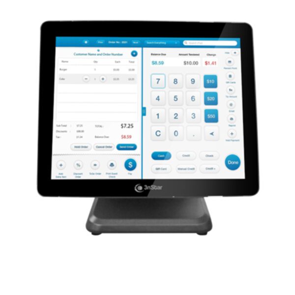 All-In-One POS 3nStar Intel Celeron J6412 QC 2,0GHZ 8G RAM, 240GB SSD, 15 Capacitivo, Red,  NO OS, 7 USB, 2 RS232, 1VGA
