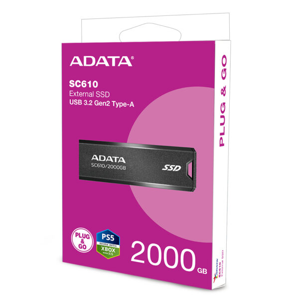 SSD EXTERNO MINI NEGRO C610  2TB TIPO USB - Imagen 4