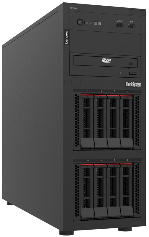 Lenovo Thinksystem St250 V3 Xeon E2468 16gb 3x Lff Sas Raid 500w Windows Server Negro