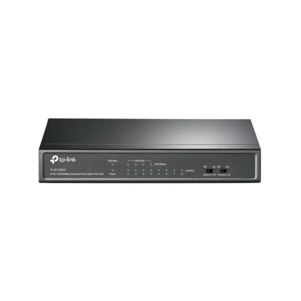 Switch TPLINK de Escritorio de 8 Puertos a 10 / 100Mbps con PoE en 4 Puertos NO Administrable COLOR Negro - Imagen 2