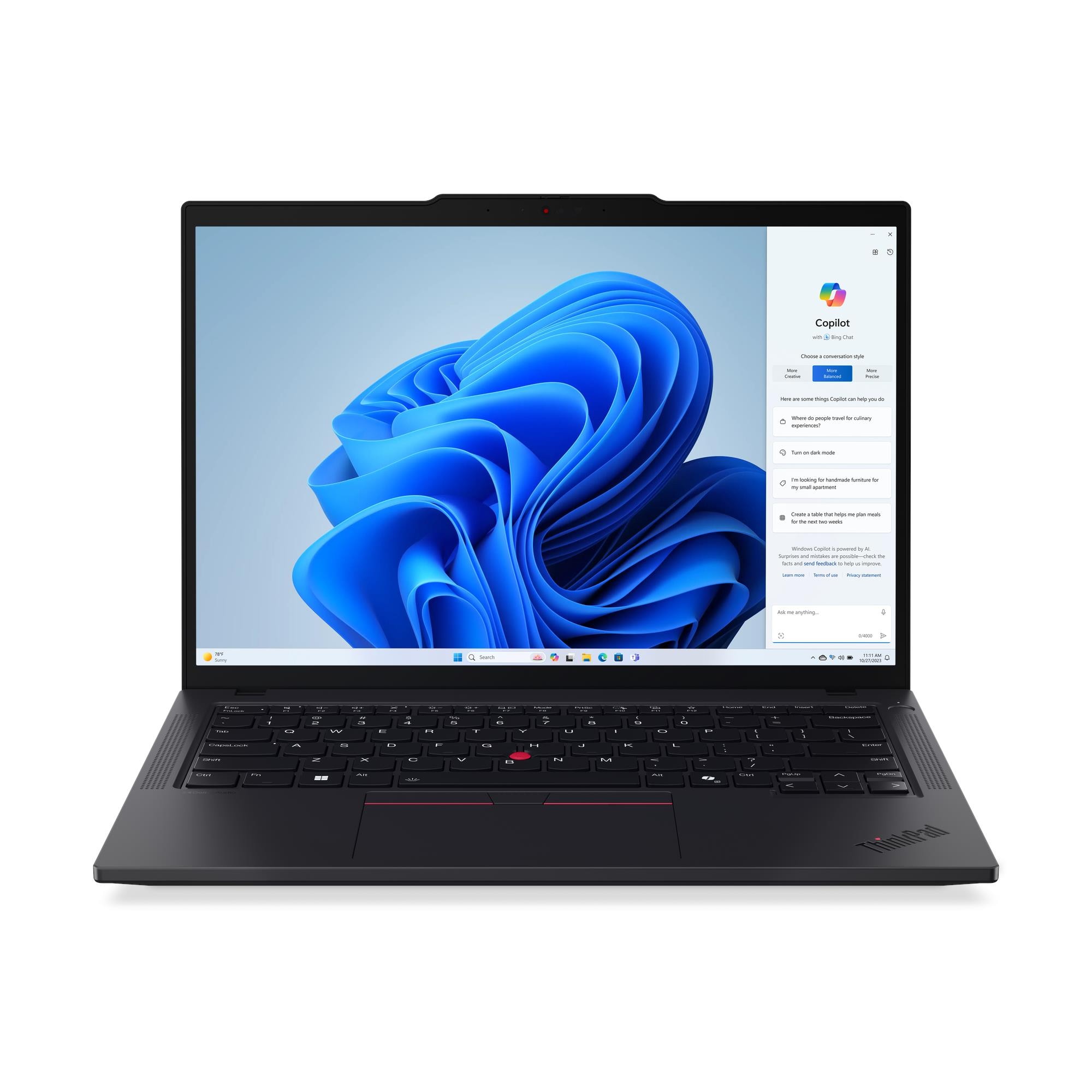 Portatil Lenovo ThinkPad T14 Gen 5 14″ WUXGA Intel Core Ultra 5-125U 16GB RAM 512GB SSD Windows 11 Pro Negro