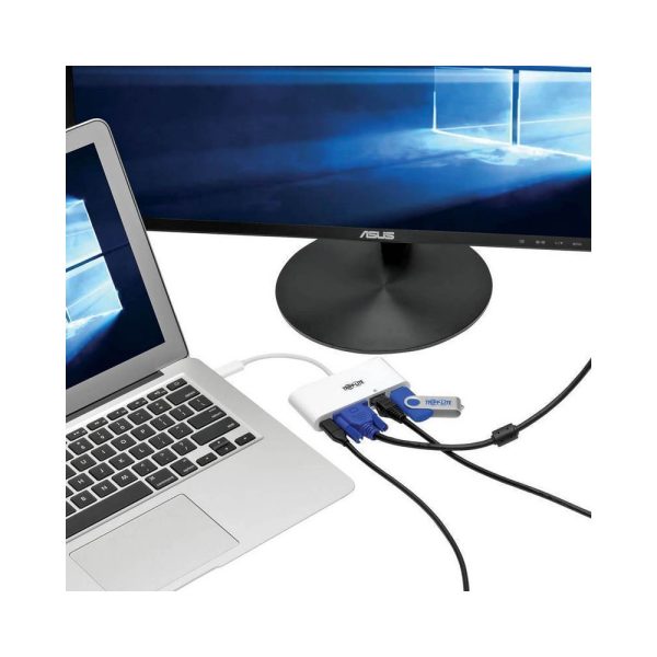 ADAPTADOR Multipuerto USB-C, VGA, Puerto USB-A, GbE, Carga PD, Blanco - Imagen 4
