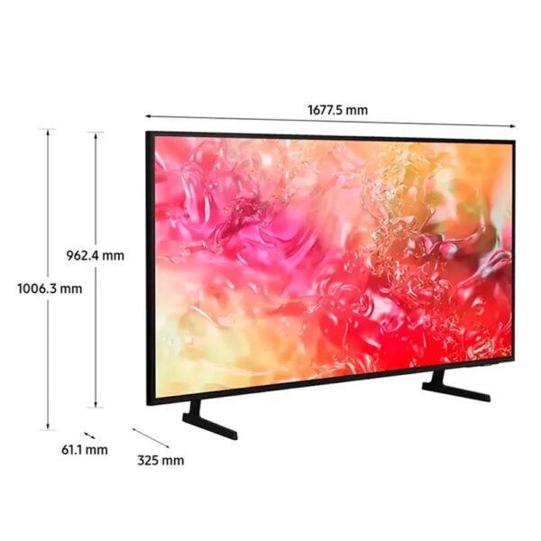 Televisor Samsung FLAT LED Smart TV 75 pulgadas Crystal UHD 4K  /3,840 x 2,160 /HDR / DVB-T2 /LAN /WIFI 5 / Bluetooth 5.2 / Google Meet / AirPlay 2 /modo ambiente/ Modo Juego/ HDMI x 3/ USB x1 /abre y edita archivos de Office/ Garantía 1 año, Ficha técnica completa en www.samsung.com.co - Imagen 2