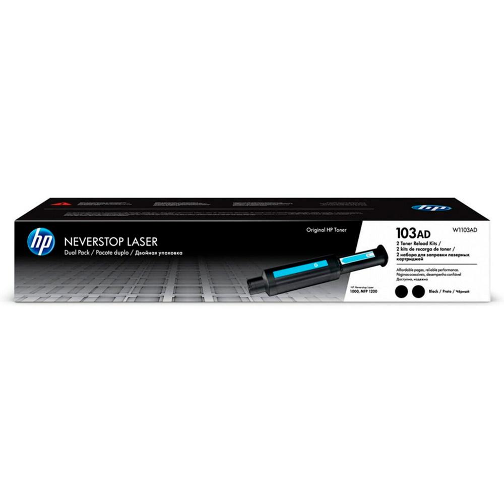 KIT HP REGARGA DE TONER NEGRO NEVERSTOP LASER 1000, 1200  2.500 PAG X 2 UNIDADES