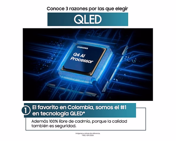 Televisor Samsung FLAT QLED  Smart TV 65 pulgadas, UHD 4K  /3,840 x 2,160 / DVB-T2 / Procesador Quantum/ Bluetooth / Dual Led / asistente de voz /  modo ambiente/ Modo Juego/  HDMI x 3 / USB x 2 /LAN/ abre y edita archivos de Office/ Control Solar/Garantía 1 año, Ficha tecnica completa en www.samsung.com.co - Imagen 4