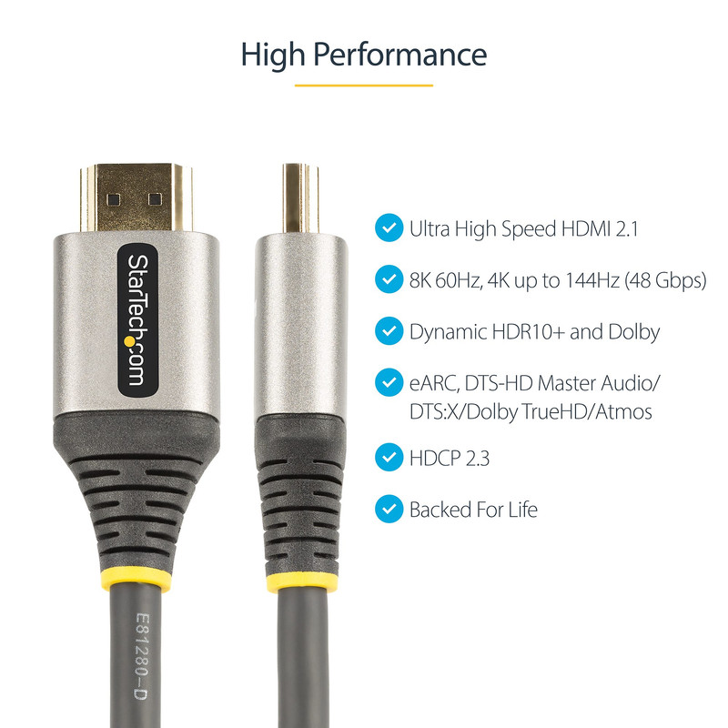 16ft 5m Certified HDMI 2.1 Cable - 8K/4K