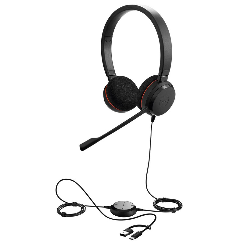 Jabra Evolve 20 Stereo MS USB C/A adapte