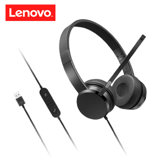 Lenovo USB-A Wired Stereo On ear Headset