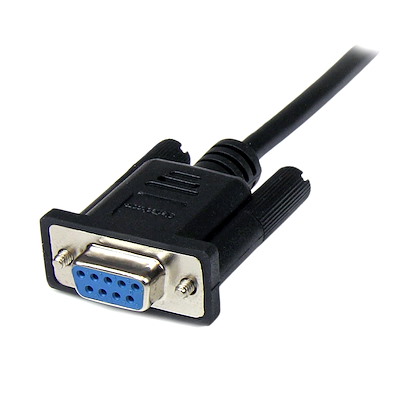 1m Black DB9 RS232 Null Modem Cable F/M
